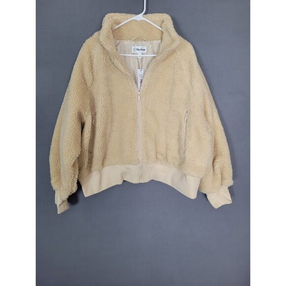 The Drop Women's Lee Sherpa Bomber Jacket Sandstorm Size 2X - Picture 1 of 9